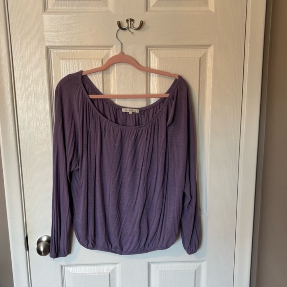 Costa Blanca Purple Flowy Long Sleeve Top